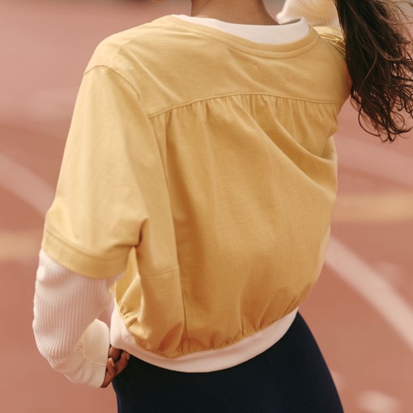 Daily Practice by Anthropologie Pullover Cotton Long Sleeve Crop Top Size Large - Picture 7 of 10